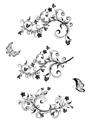 Three Floral Ornaments