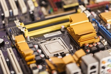 Motherboard, closeup, micro.