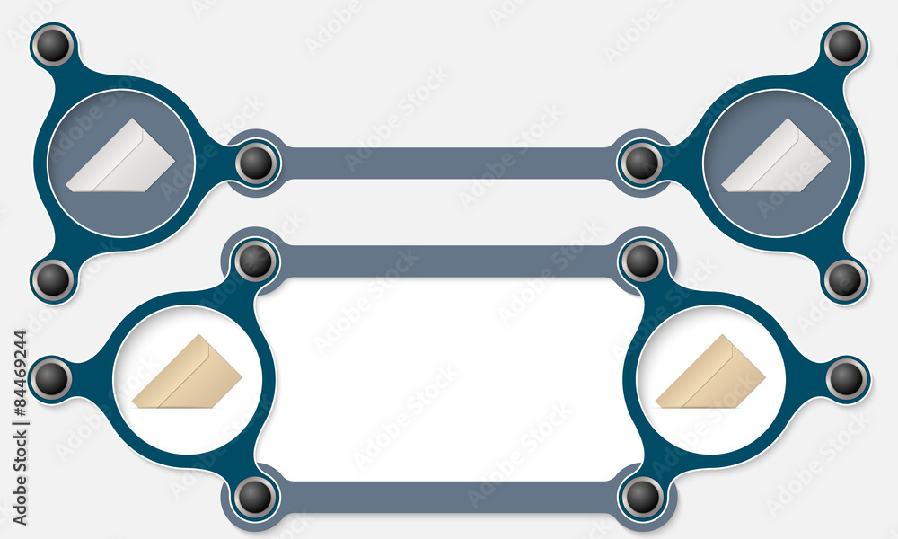 Poster Two vector abstract text boxes for your text and envelope icon