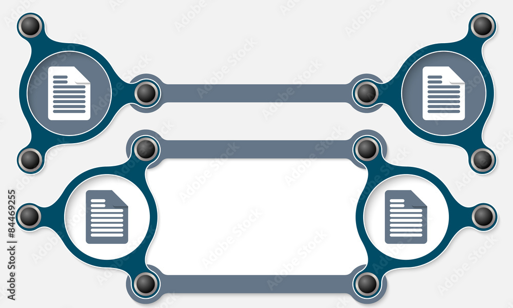 Poster Two vector abstract text boxes for your text and document icon
