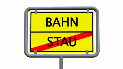 Bahn / Stau Schild isoliert