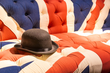 Union Jack Flag English Sofa and Bowler Hat