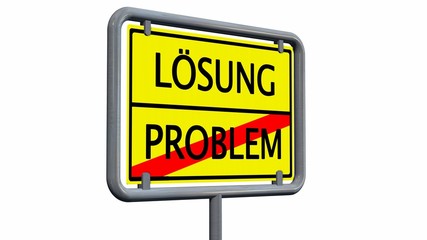 Lösung / Problem Schild isoliert