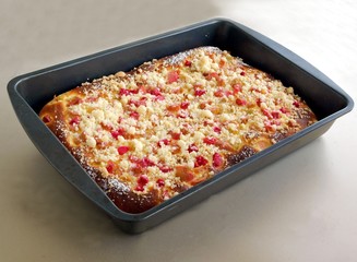 fruit cake with rhubarb