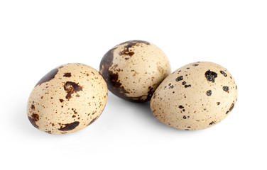 Fototapeta na wymiar Quail eggs isolated on white background