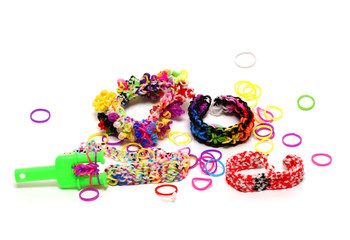 Rainbow loom- Colored rubber bands for weaving accessories