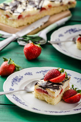 Mom's dessert with fresh strawberries