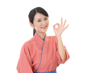 笑顔のウェイトレス