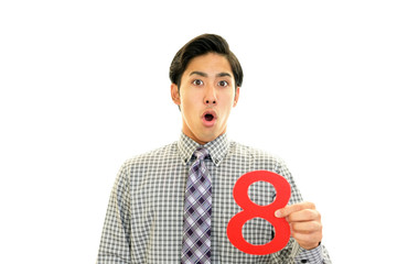 驚いた表情のビジネスマン