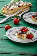 Mom's dessert with fresh strawberries