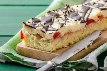 Mom's dessert with fresh strawberries