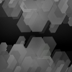 Obraz premium Vector Abstract geometric shape from gray cubes. 