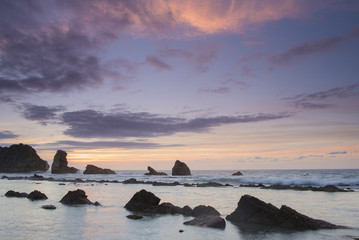 Obraz premium seascape sunset, Cantabria, Spain