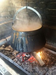 Cooking beans in a bowl