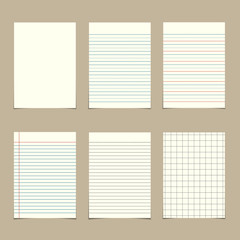 set of  vintage line paper sheets