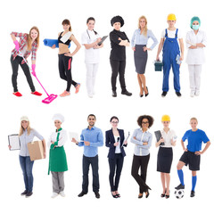 Obraz premium professions concept - set of different people isolated on white
