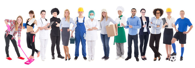 Fototapeta premium business team concept - set of different people isolated on whit