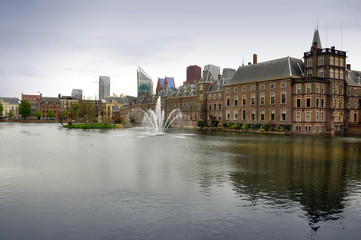 Fototapeta na wymiar Parliament and court building complex Binnenhof in Hague