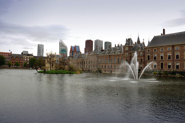 Parliament and court building complex Binnenhof in Hague