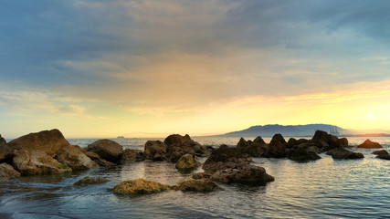 Sunset on the coast Spain