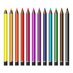 A set of colored pencils