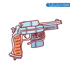 Steampunk style future pistol, hand drawn vector illustration.