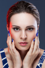 Intense look of beautiful russian model