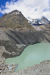 Obraz premium Ghiacciaio e laghi del Miage - Val Veny -Monte Bianco