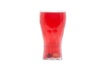 stewed cranberries and other berries in a glass