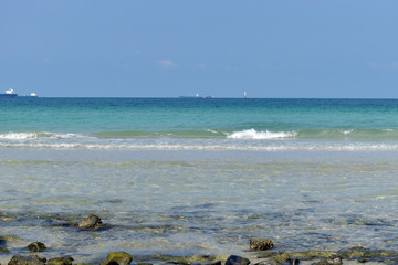 Fototapeta na wymiar Blue sea for background at Sichang Island