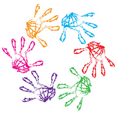 Conceptual child hand circle