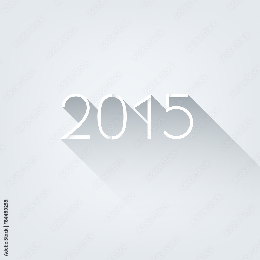 Poster flat style number 2015 with shadow.