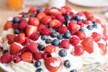 Pavlova Strawberry Closeup