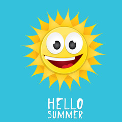 Hello Summer. vector summer smiling sun