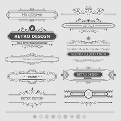 Set of Vintage Decorations Elements