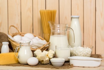 Milk, butter, mozzarella.