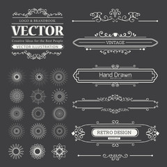 Set of Vintage Decorations Elements