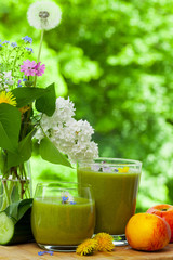 fresh smoothie - gesund, frisch, Obst, Gemüse, Äpfel, Gurke