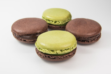  Macarons on the white background