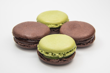  Macarons on the white background