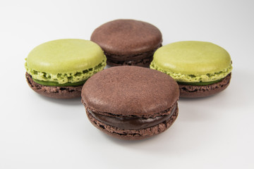  Macarons on the white background