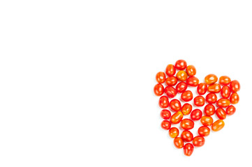 Heart arrangement from tomatoes