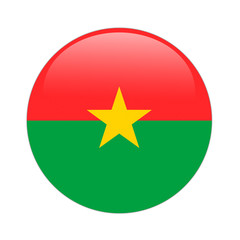 Burkina Faso flag button on white