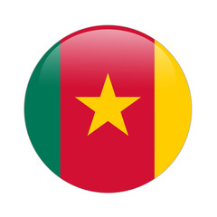 Cameroon flag button on white