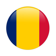 Chad flag button on white