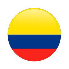 Colombia flag button on white