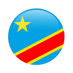 Congo Democratic Republic flag button on white © tomazino