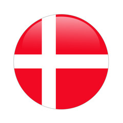 Denmark flag button on white