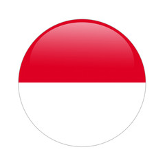 Indonesia flag button on white