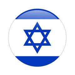 Israel flag button on white